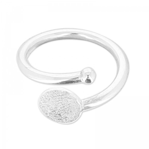 Bague flexible taille 52 avec plateau 8 mm en Argent 925 x1