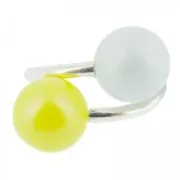 Bague flexible double taille 52 pour semi-percées en Argent 925 x1