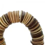 Bracelet avec perles Heishi plastique 18 cm Brun x1