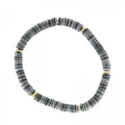 Bracelet avec perles Heishi plastique 18 cm Gris x1