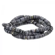 Bracelet avec perles Heishi plastique 18 cm Gris x1