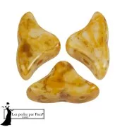 Perles en verre Hélios® par Puca® 6x10mm - White Stony Orange x10g