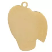 Breloque Philodendron 18x14 mm résine époxy - Acier inox 304L Doré - Vert