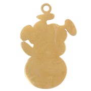 Breloque Pilea plante 18x12 mm résine époxy - Acier inox 304L Doré - Vert