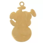 Breloque Pilea plante 18x12 mm résine époxy - Acier inox 304L Doré - Vert