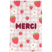 Floral - Cartes à bijoux - cartes de remerciements - Merci - motif Fraises et Fleurs x10 Cartes à bijoux - cartes de remerciements - Merci - motif Fraises et Fleurs x10