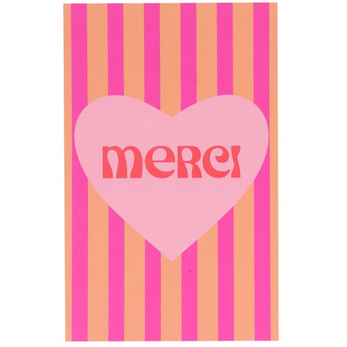 Cartes à bijoux - cartes de remerciements - Merci - Orange - Fuchsia - Rose x10