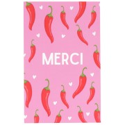 Cartes à bijoux - cartes de remerciements - Merci - motif Piments - Rose x10|raw }}