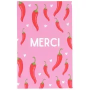 Coeur - Cartes à bijoux - cartes de remerciements - Merci - motif Piments - Rose x10 Cartes à bijoux - cartes de remerciements - Merci - motif Piments - Rose x10