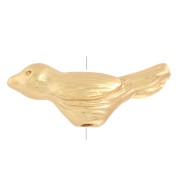 Perle oiseau 4.5x11 mm - Doré à l'or fin x1