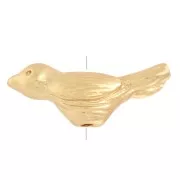 Perle oiseau 4.5x11 mm - Doré à l'or fin x1