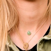 Perle goutte facettée - briolette plate 12x10mm imit gemme Hydro Pink Tourmaline