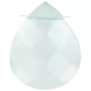 Perle goutte facettée - briolette plate 12x10 mm imitation gemme - Hydro Aqua x1