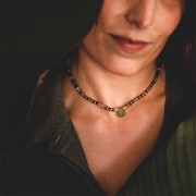 Perle goutte facettée - briolette plate 12x10 mm imitation gemme - Hydro Aqua x1