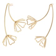 Boucles d'oreilles fleur 3D 60x49 mm - Acier inoxydable 304L Doré x2|raw }}