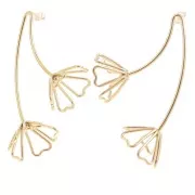 Boucles d'oreilles fleur 3D 60x49 mm - Acier inoxydable 304L Doré x2