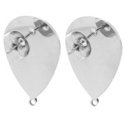 Clous d'oreilles goutte 22x14 mm - Acier inoxydable 304 x2