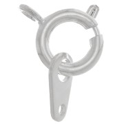 Fermoir à ressort avec attache tag 9 mm - Argenté x1|raw }}