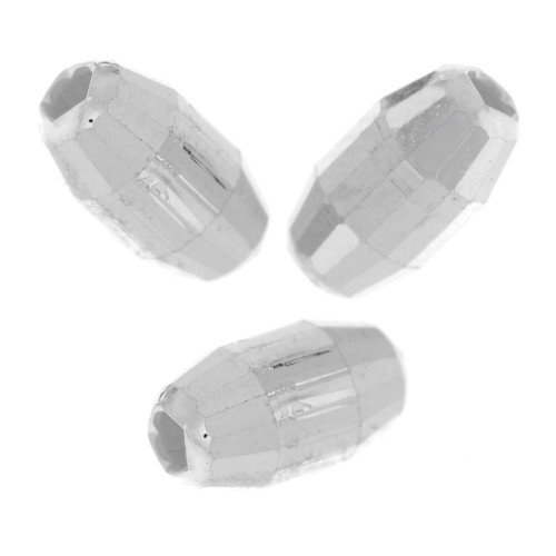 Perles ovales facettées - boule à facettes - 4.5x3 mm - Argent 925 x25