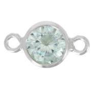 Intercalaire rond 4.5 mm avec oxyde de Zirconium - Aquamarine - Argent 925 x1|raw }}
