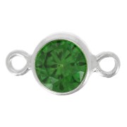 Intercalaire rond 4.5 mm avec oxyde de Zirconium - Vert - Argent 925 x1|raw }}