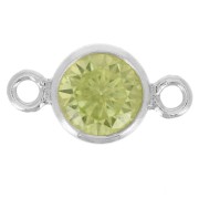 Intercalaire rond 4.5 mm avec oxyde de Zirconium - Lime - Argent 925 x1|raw }}
