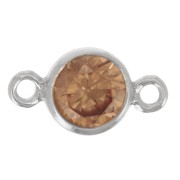 Intercalaire rond 4.5 mm avec oxyde de Zirconium - Champagne - Argent 925 x1|raw }}
