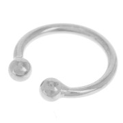 Bague d'oreille fine 13 mm avec boules - Placage Argent fin x1|raw }}