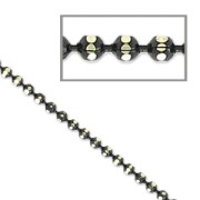 Chaîne maille boule facettée 1.5 mm Noir/doré x1m|raw }}