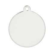 Breloque ronde médaille à graver 12 mm en Argent 925 x1