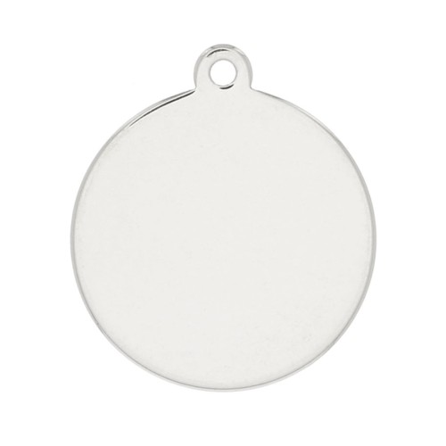 Breloque ronde médaille à graver 12 mm en Argent 925 x1