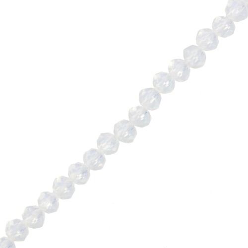 Perles rondes facettées 4x3.5mm Crystal x40cm