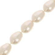 Perles poires nacrées PureCrystal 5821 11x8 mm - Cream Rose Light x5|raw }}
