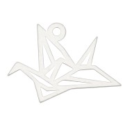 Breloque grue origami 12 mm en Argent 925 x1|raw }}