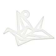 Breloque grue origami 12 mm en Argent 925 x1