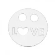 Pendentif double trous love 14 mm en Argent 925 x1