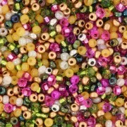 Preciosa Perles rocailles 11/0 2 mm - Mix Vert - Rose - Doré x20g