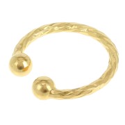 Bague d'oreille fine 13 mm effet diamanté avec boules - Doré à l'or fin x1