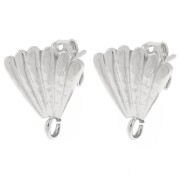 Clous d'oreilles coquillage 15x14 mm - Placage argent fin x2|raw }}