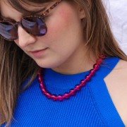 Bobine de fil ciré Linhasita pour micro macramé 1 mm - Rose Vif (1435) x168m