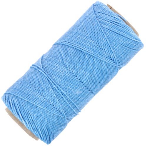 Bobine de fil ciré Linhasita pour micro macramé 1 mm - Bleu maya (1443) x168m