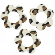 Pendentifs fleur 18 mm en acrylique - Guépard Marron - Noir x10|raw }}