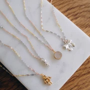 Tour de cou Rectangle limée 1.7mm - Argent 925 - Doré à l'or fin - Doré Rose x45cm