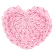 Pendentif coeur au crochet 32x40 mm - Rose clair x1|raw }}