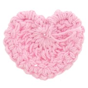Pendentif coeur au crochet 32x40 mm - Rose clair x1