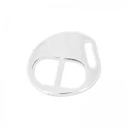 Fermoir ovale 14x12 mm pour lacet 5 mm Placage Argent fin vieilli x1