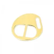 Fermoir ovale 14x12 mm pour lacet 5 mm Doré à l'or fin x1