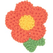 Pendentif fleur au crochet 47x40 mm - Orange - Jaune - Vert x1|raw }}