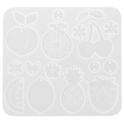 Moule silicone pour réaliser pendentifs & intercalaires fruits & fleurs x1