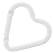Blanc - Fermoir mousqueton coeur 42x44 mm en aluminium - Blanc x1 Fermoir mousqueton coeur 42x44 mm en aluminium - Blanc x1